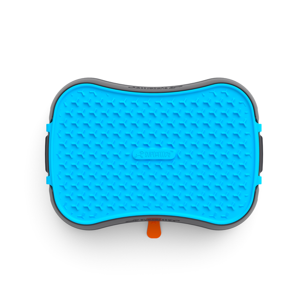 4 In 1 Slow Feeder Dog Bowl Dark Grey With Blue Lickmat Dishes Feeders & Fountains