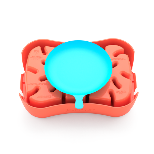 4 In 1 Slow Feeder Dog Bowl Warm Ocean Red With Teal Lickmat Dishes Feeders & Fountains