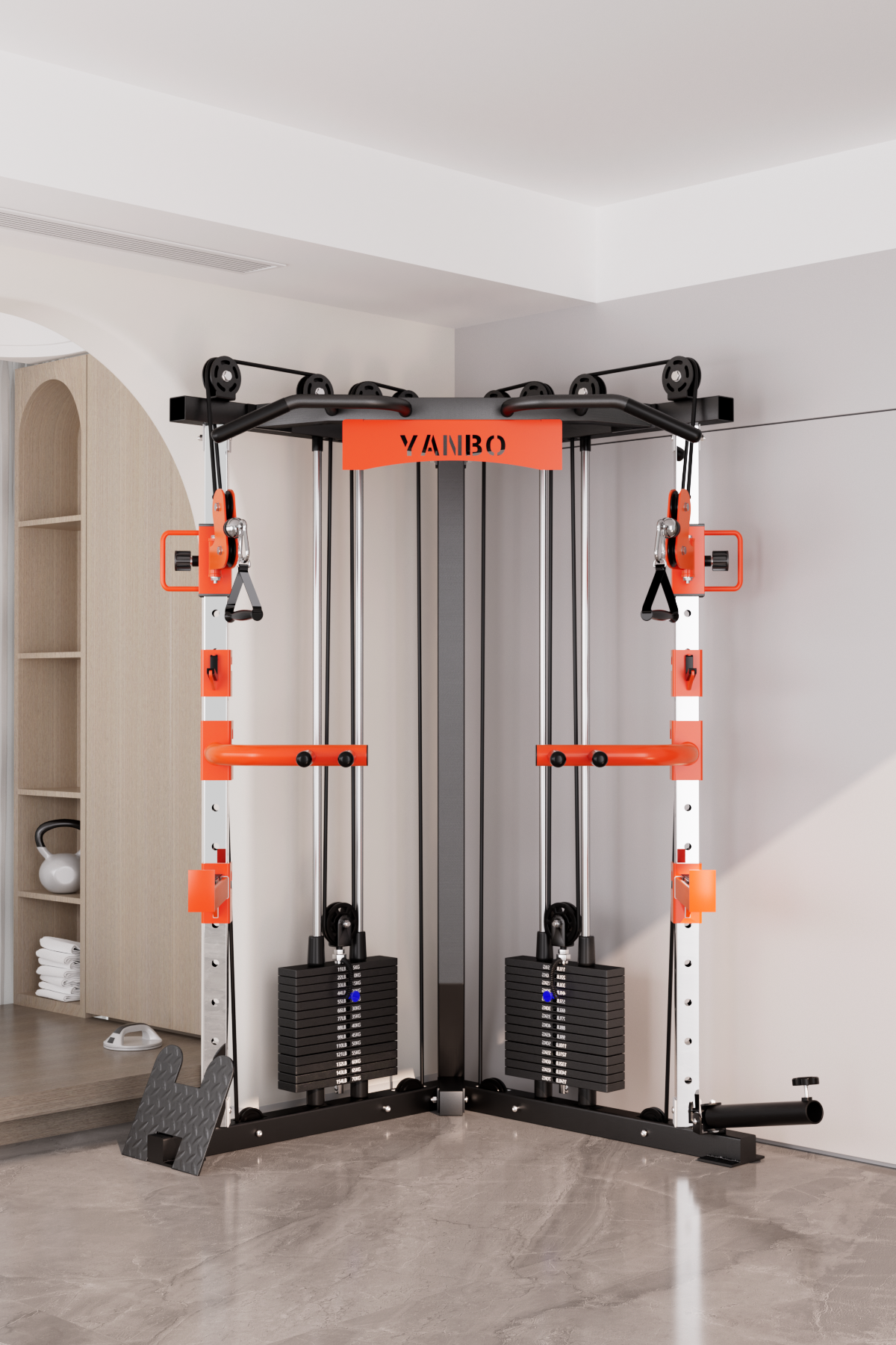 Steel Multi Functional Cable Crossover Station Heavy Duty Sports And Fitness Equipment Home Gyms