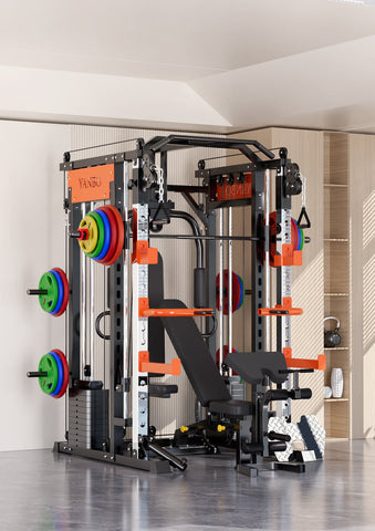 Steel Multi Functional Training Smith Machine With Leg Press And Chest Fly For Home Gym Home Gyms