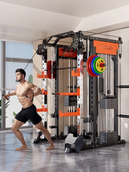 Steel Multi Functional Training Smith Machine With Leg Press And Chest Fly For Home Gym Home Gyms