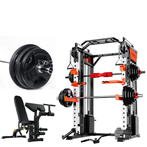 Steel Multi Functional Training Smith Machine With 140 Kilogram Pin Loaded Weights For Home Gym Home Gyms