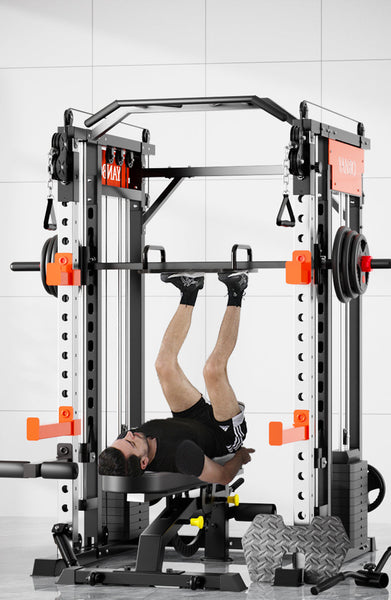 Steel Multi Functional Training Smith Machine With 140 Kilogram Pin Loaded Weights For Home Gym Home Gyms