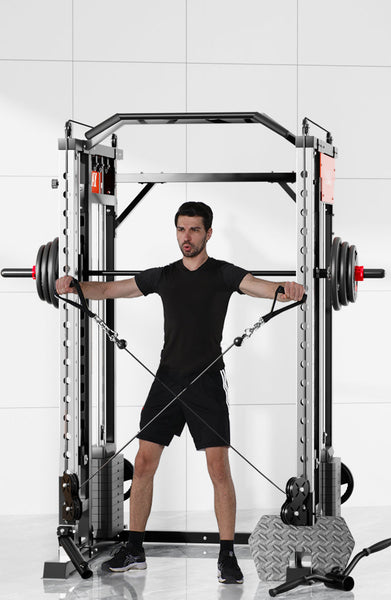 Steel Multi Functional Training Smith Machine With 140 Kilogram Pin Loaded Weights For Home Gym Home Gyms