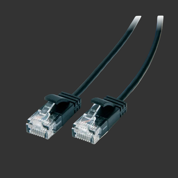 1M Ultra Slim Cat6 Network Cable Black Fibre Optic Cables