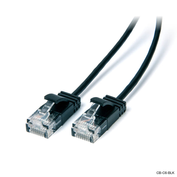 1M Ultra Slim Cat6 Network Cable Black Fibre Optic Cables