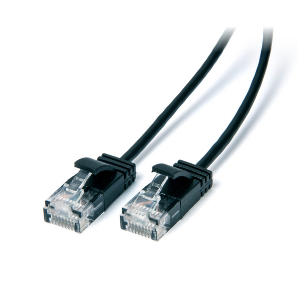 1M Ultra Slim Cat6 Network Cable Black Fibre Optic Cables