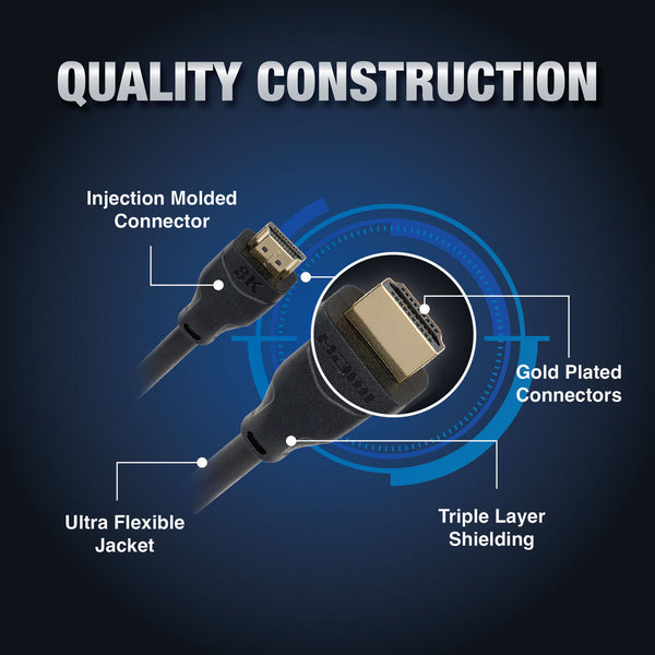 Laser Ultra High Speed Hdmi Cable 8K 5 Metre Electronics Connectivity Video Cables & Adapters