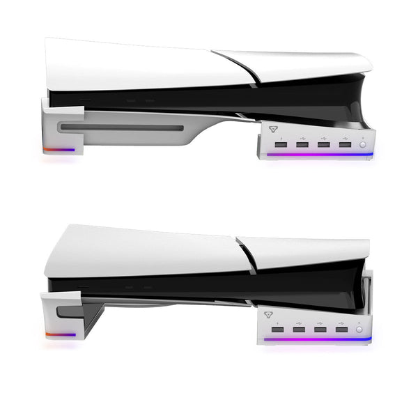 Laser Gaming Ps5 Slim Rgb Horizontal Stand With 4 Usb Ports Mounts & Stands