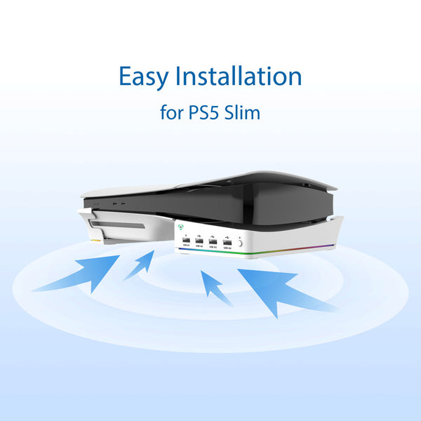 Laser Gaming Ps5 Slim Rgb Horizontal Stand With 4 Usb Ports Mounts & Stands
