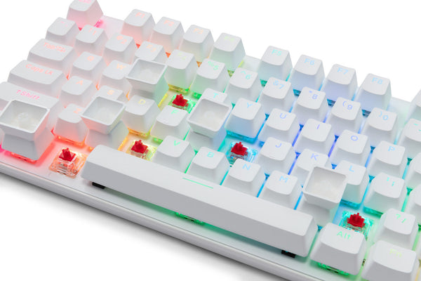 White Mechanical Keyboard Wired Bluetooth Connectivity For Gaming And Typing Keyboards & Keypads