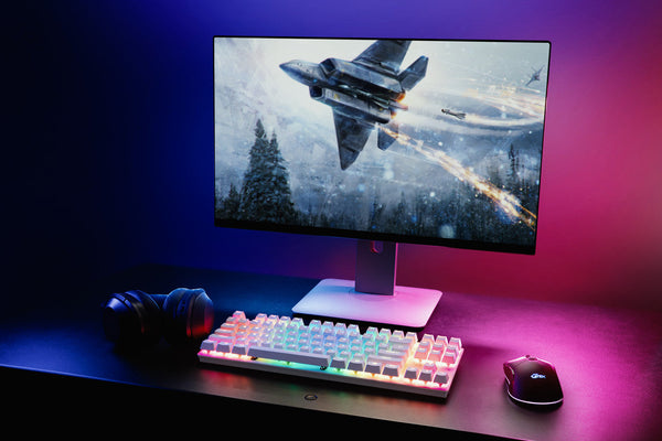 White Mechanical Keyboard Wired Bluetooth Connectivity For Gaming And Typing Keyboards & Keypads