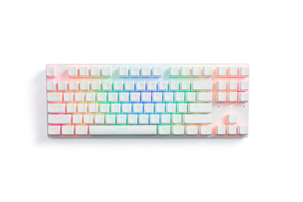 White Mechanical Keyboard Wired Bluetooth Connectivity For Gaming And Typing Keyboards & Keypads
