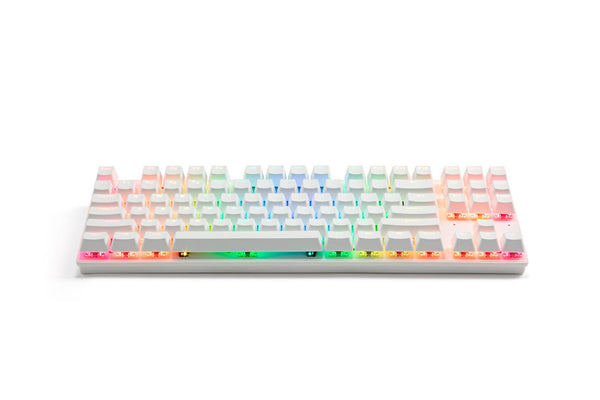 White Mechanical Keyboard Wired Bluetooth Connectivity For Gaming And Typing Keyboards & Keypads