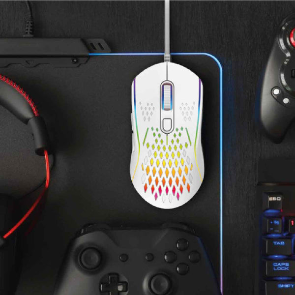 Lightweight Rgb Gaming Mouse White 13 Lighting Modes 6 Buttons 12800 Dpi Mice Trackballs & Touchpads