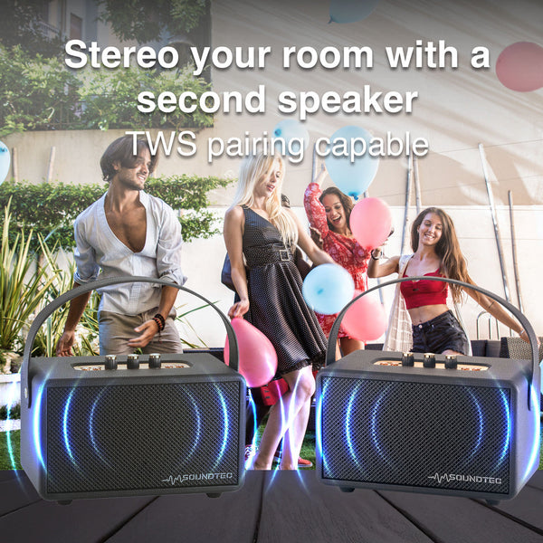 Soundtec Retro Bluetooth Boombox Black Audio Docks & Mini Speakers