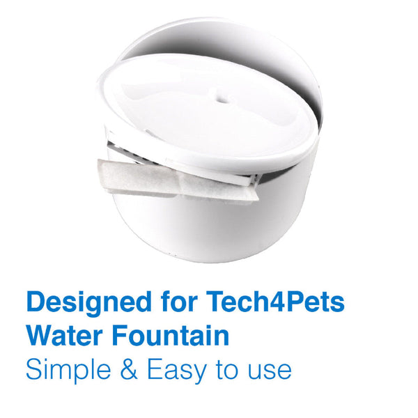 Tech4pets 5 Pack Water Fountain Replacement Filters Dishes Feeders & Fountains