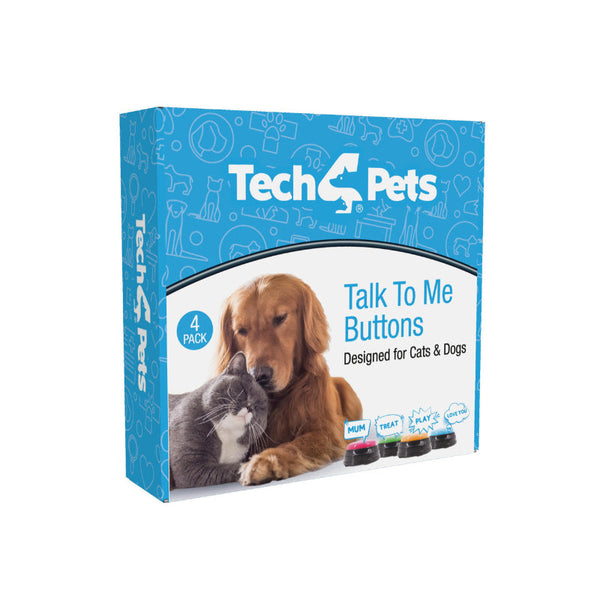 Tech4pets 4 Pack Talking Buttons For Interactive Pet Communication Dog Toys