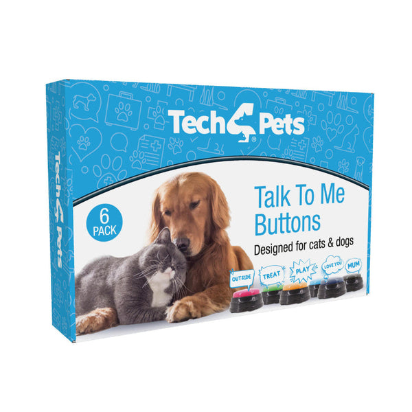Tech4pets 6 Pack Talking Buttons For Interactive Pet Communication Other Training & Obedience