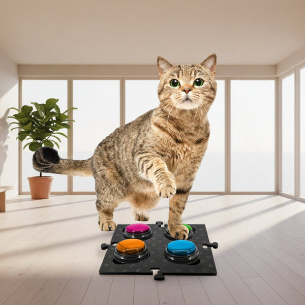 Tech4pets Black Mat 2 Pack For Talking Buttons & Floor Dog Feeding Mats