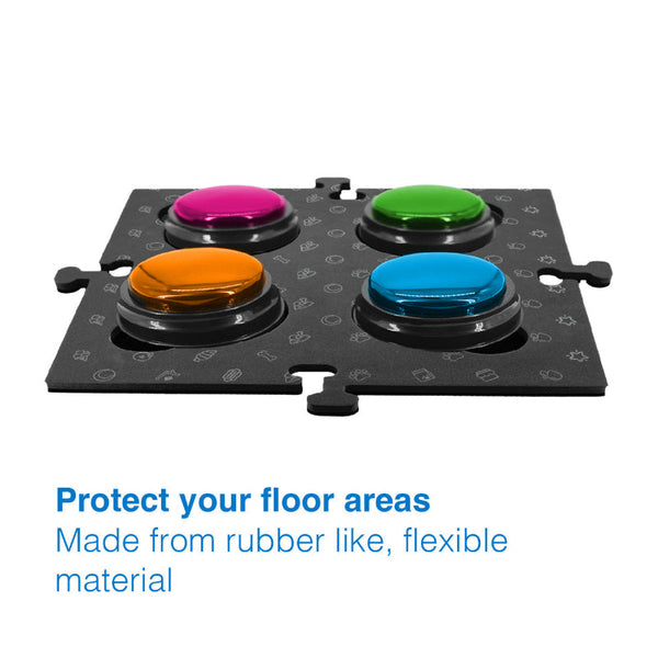 Tech4pets Black Mat 2 Pack For Talking Buttons & Floor Dog Feeding Mats