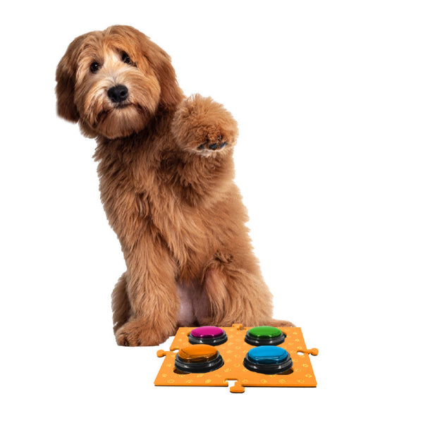 Tech4pets Orange Mat 2 Pack For Talking Buttons & Floor Dog Feeding Mats