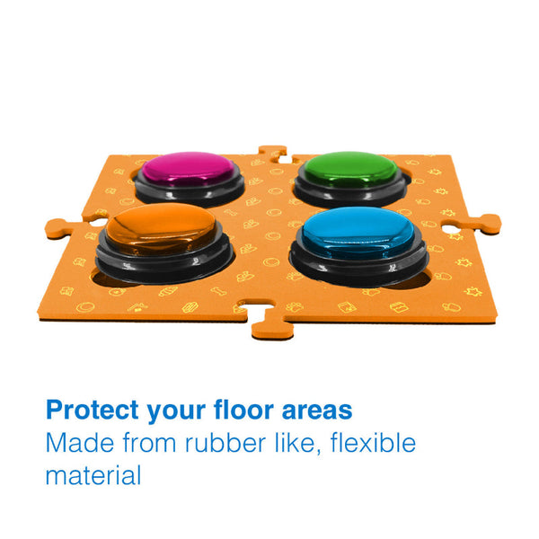 Tech4pets Orange Mat 2 Pack For Talking Buttons & Floor Dog Feeding Mats
