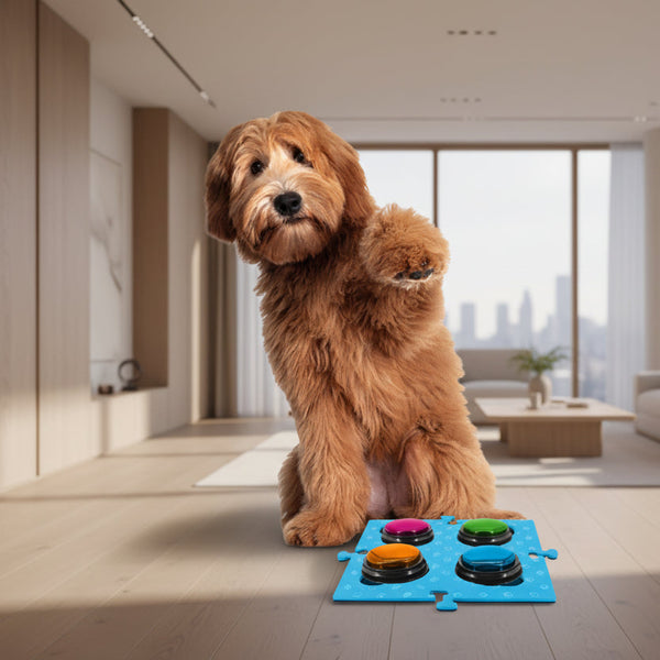 Tech4pets Blue Mat 2 Pack For Talking Buttons & Floor Dog Feeding Mats