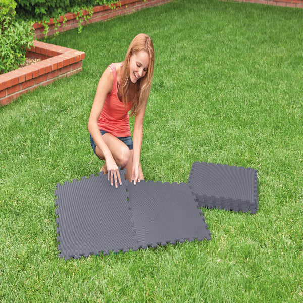 Intex Gray Padded Floor Protector Interlocking 8 X 50X50x0.5Cm 29084 Door Mats & Floor Mats