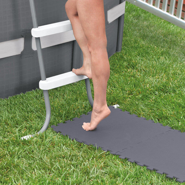 Intex Gray Padded Floor Protector Interlocking 8 X 50X50x0.5Cm 29084 Door Mats & Floor Mats