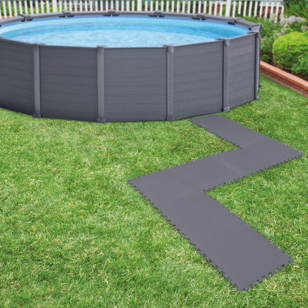 Intex Gray Padded Floor Protector Interlocking 8 X 50X50x0.5Cm 29084 Door Mats & Floor Mats