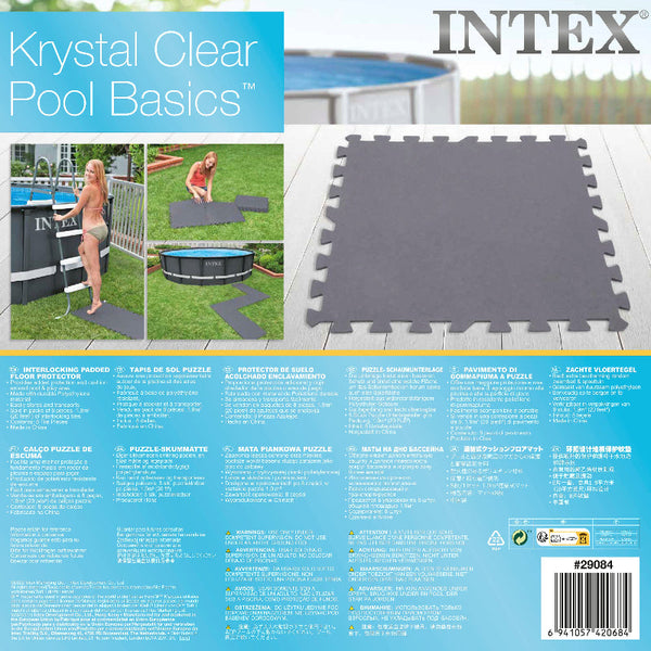 Intex Gray Padded Floor Protector Interlocking 8 X 50X50x0.5Cm 29084 Door Mats & Floor Mats