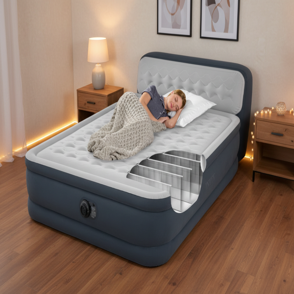 Intex Queen Deluxe Headboard Airbed 64448 Inflatable Mattresses & Airbeds