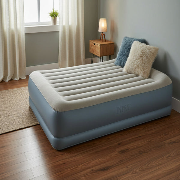 Intex Queen Dura Beam Air Mattress W/ Built Usb Electric Pump 64118 Inflatable Mattresses & Airbeds