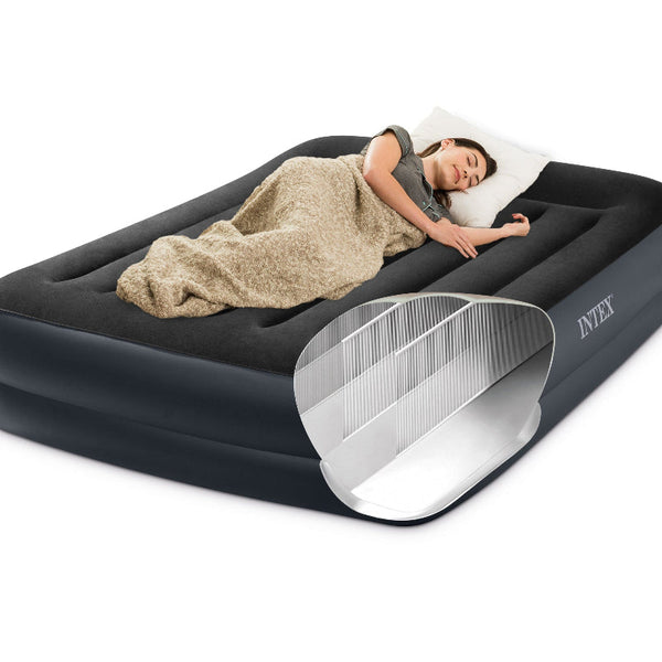 Intex Queen Pillow Rest Airbed With 240V Pump 64124 Inflatable Mattresses & Airbeds