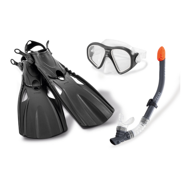 Intex Mask Snorkel And Fin Set Reef Rider 55657 Snorkels