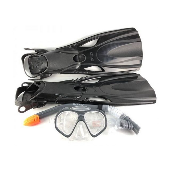 Intex Mask Snorkel And Fin Set Reef Rider 55657 Snorkels