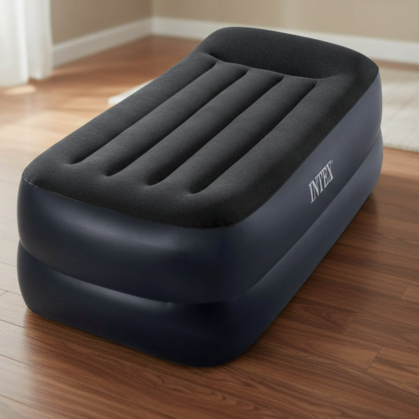 Intex Single (Twin) Pillow Rest Airbed 240V Pump 42Cm 64122 Inflatable Mattresses & Airbeds
