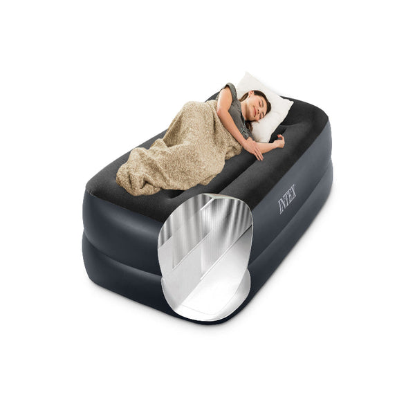 Intex Single (Twin) Pillow Rest Airbed 240V Pump 42Cm 64122 Inflatable Mattresses & Airbeds