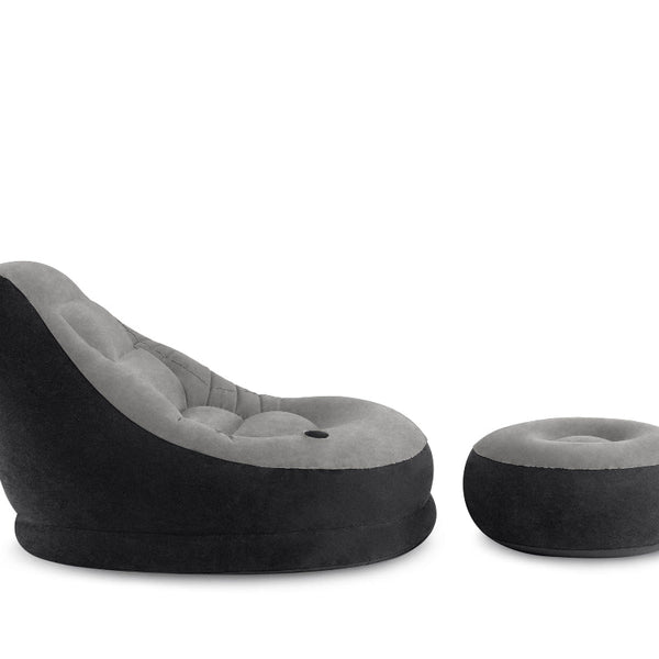 Intex Ultra Lounge Inflatable Chair And Ottoman 68564 Inflatable Mattresses & Airbeds