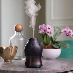 Black Stoneware Ultrasonic Aroma Diffuser With Dual Mist Modes For Aromatherapy Diffusers