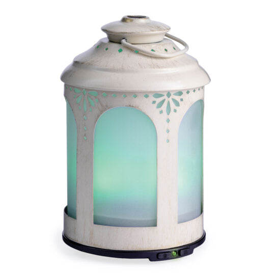 White Metal Ultrasonic Aroma Diffuser With Led Light For Aromatherapy Diffusers