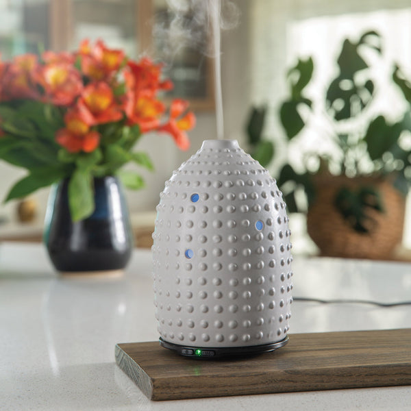 Gray Hobnail Ultrasonic Aroma Diffuser 100Ml Capacity Diffusers