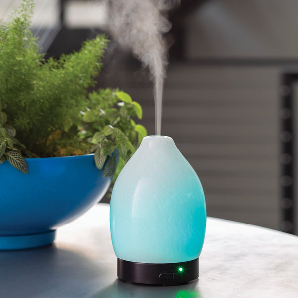Blown Glass Ultrasonic Aroma Diffuser With Led Lights And Auto Shut Off Diffusers