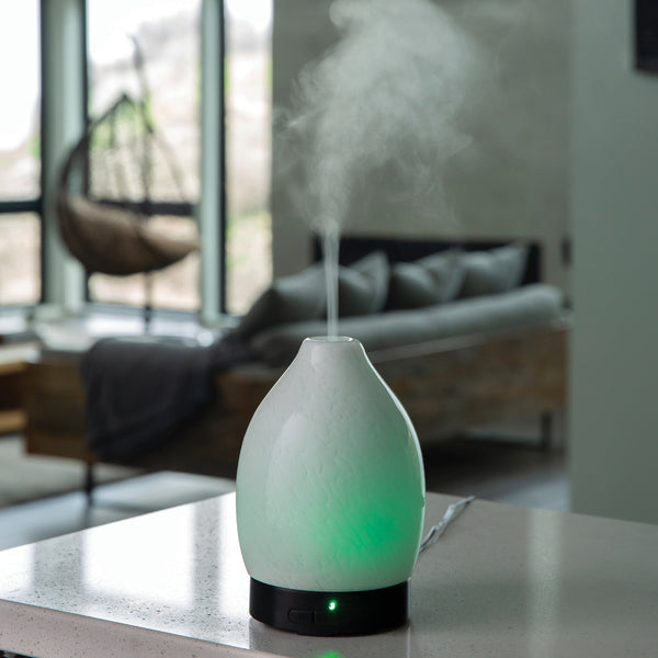 Blown Glass Ultrasonic Aroma Diffuser With Led Lights And Auto Shut Off Diffusers