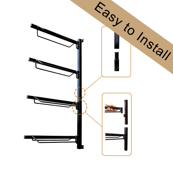 Samland Foldable 4 Tier Saddle Rack Wall Mounted Stand Space Saving Steel Holder For Horse Tack Hay Nets & Bags
