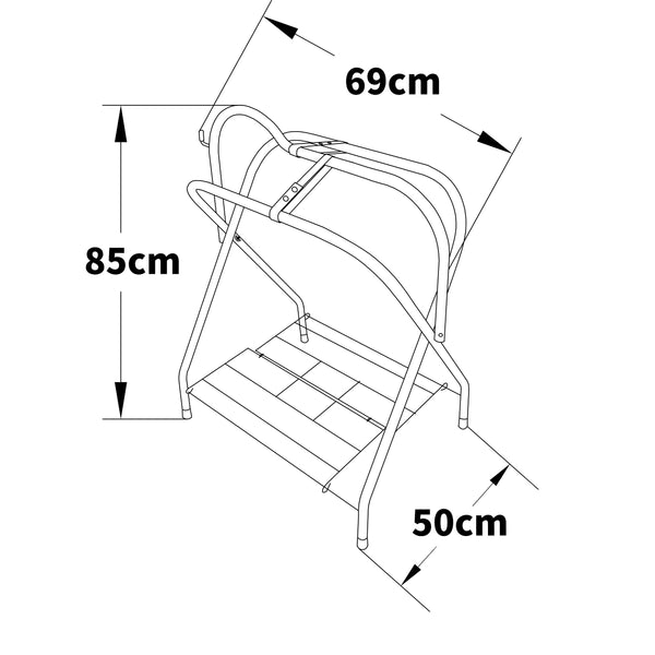 Samland Foldable Saddle Rack Steel Stand Horse Halters
