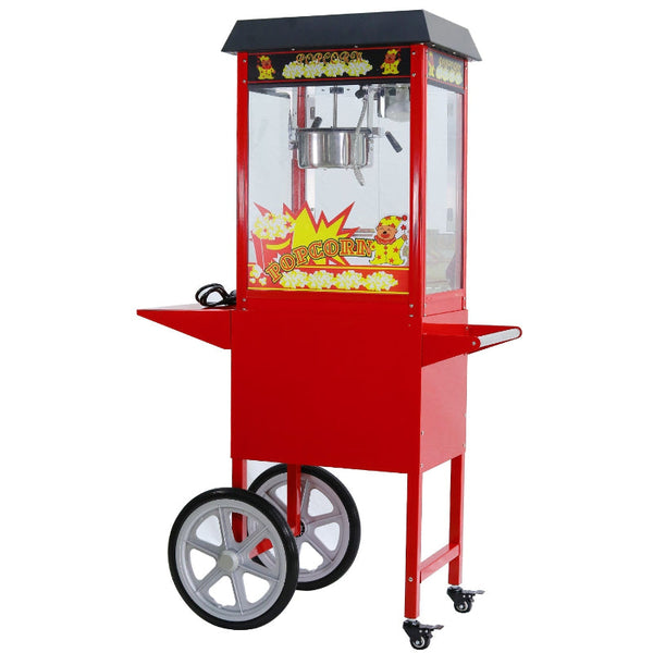 Aluminium Alloy Popcorn Maker With Stainless Steel Kettle And Wheeled Cart Popcorn Makers