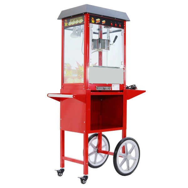 Aluminium Alloy Popcorn Maker With Stainless Steel Kettle And Wheeled Cart Popcorn Makers