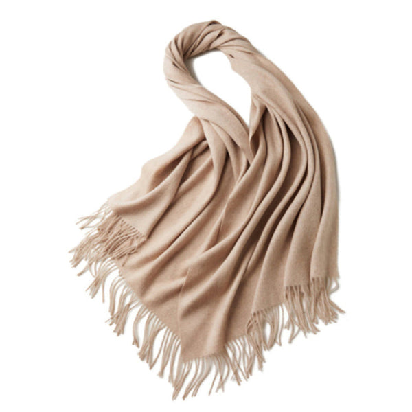 100% Merino Virgin Wool Shawl 970115 Beige Scarves & Wraps
